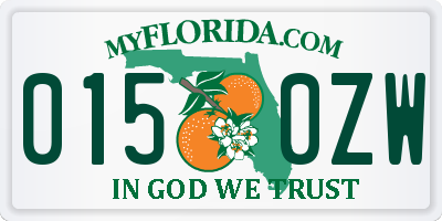 FL license plate 0150ZW