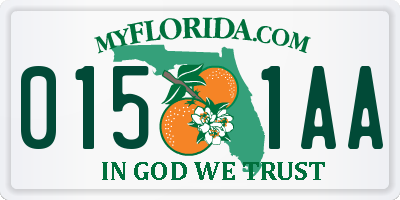 FL license plate 0151AA