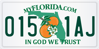 FL license plate 0151AJ