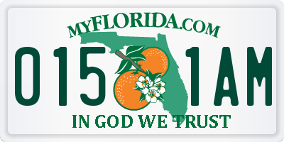 FL license plate 0151AM