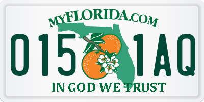 FL license plate 0151AQ