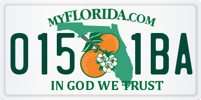 FL license plate 0151BA