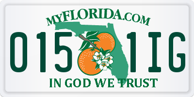 FL license plate 0151IG