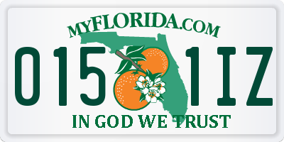FL license plate 0151IZ