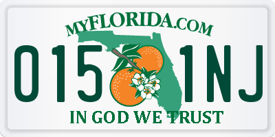 FL license plate 0151NJ