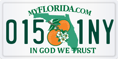 FL license plate 0151NY