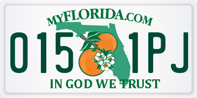 FL license plate 0151PJ