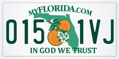 FL license plate 0151VJ