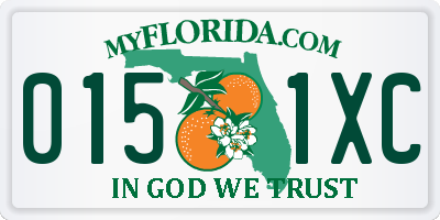 FL license plate 0151XC