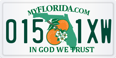 FL license plate 0151XW