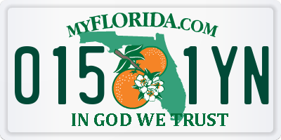 FL license plate 0151YN