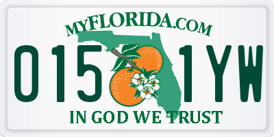 FL license plate 0151YW