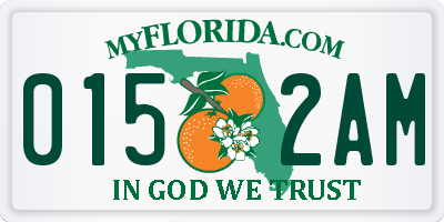 FL license plate 0152AM