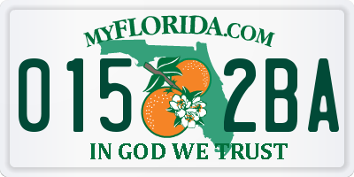 FL license plate 0152BA
