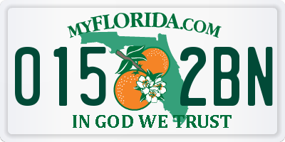 FL license plate 0152BN