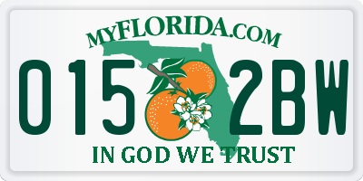 FL license plate 0152BW