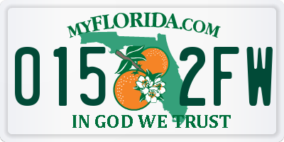 FL license plate 0152FW