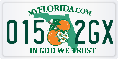 FL license plate 0152GX