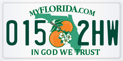FL license plate 0152HW