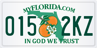 FL license plate 0152KZ