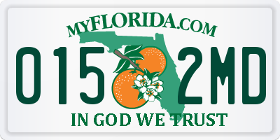 FL license plate 0152MD