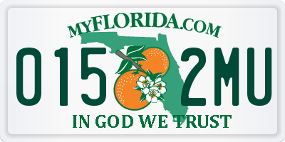 FL license plate 0152MU