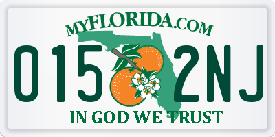 FL license plate 0152NJ