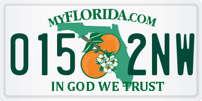 FL license plate 0152NW