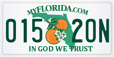 FL license plate 0152ON