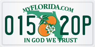 FL license plate 0152OP