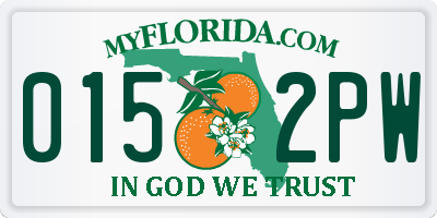 FL license plate 0152PW
