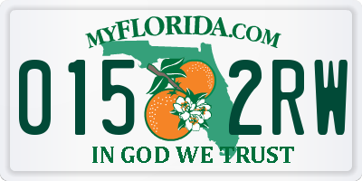 FL license plate 0152RW