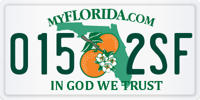 FL license plate 0152SF