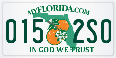 FL license plate 0152SO