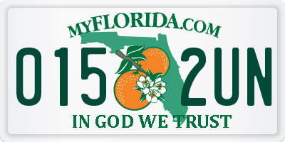 FL license plate 0152UN
