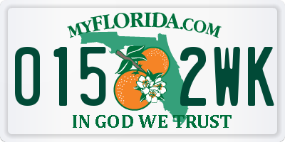 FL license plate 0152WK