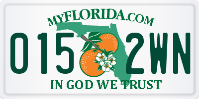 FL license plate 0152WN