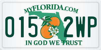 FL license plate 0152WP