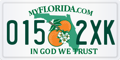 FL license plate 0152XK