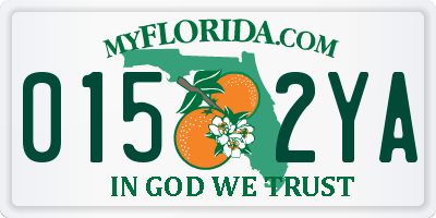 FL license plate 0152YA