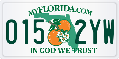 FL license plate 0152YW