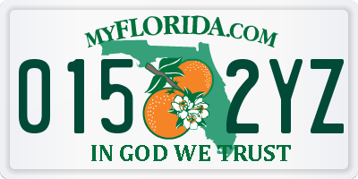 FL license plate 0152YZ