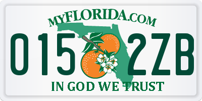 FL license plate 0152ZB