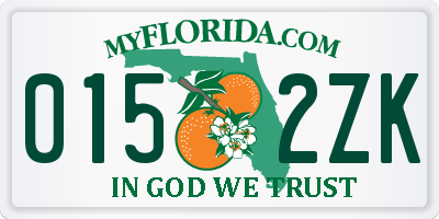 FL license plate 0152ZK