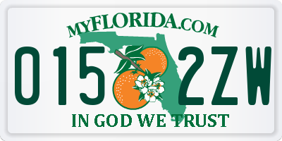 FL license plate 0152ZW