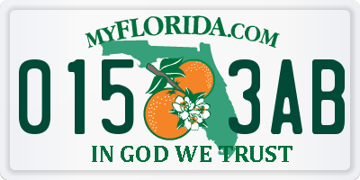 FL license plate 0153AB