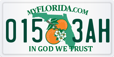 FL license plate 0153AH
