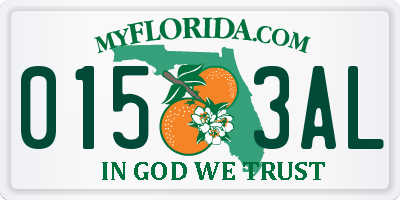 FL license plate 0153AL
