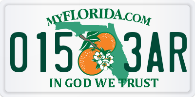 FL license plate 0153AR