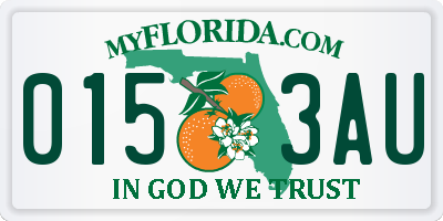 FL license plate 0153AU